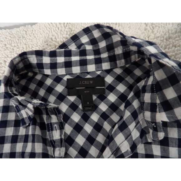J Crew Boy Womens Black White Check Long Sleeve Collared Button-Up Shirt Size 2 - Picture 6 of 6